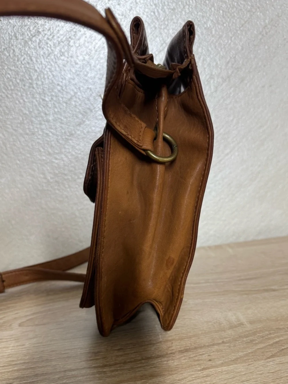 Fossil Vintage Brown Leather Crossbody Organizer Purse